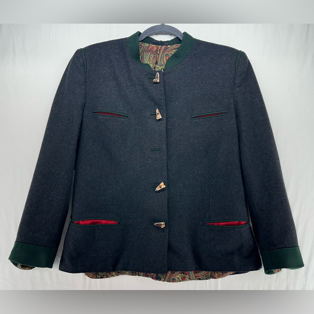 Original Tiroler Loden Austria Zeiler Z Wool Blazer Womens Size 38‎ Flaws